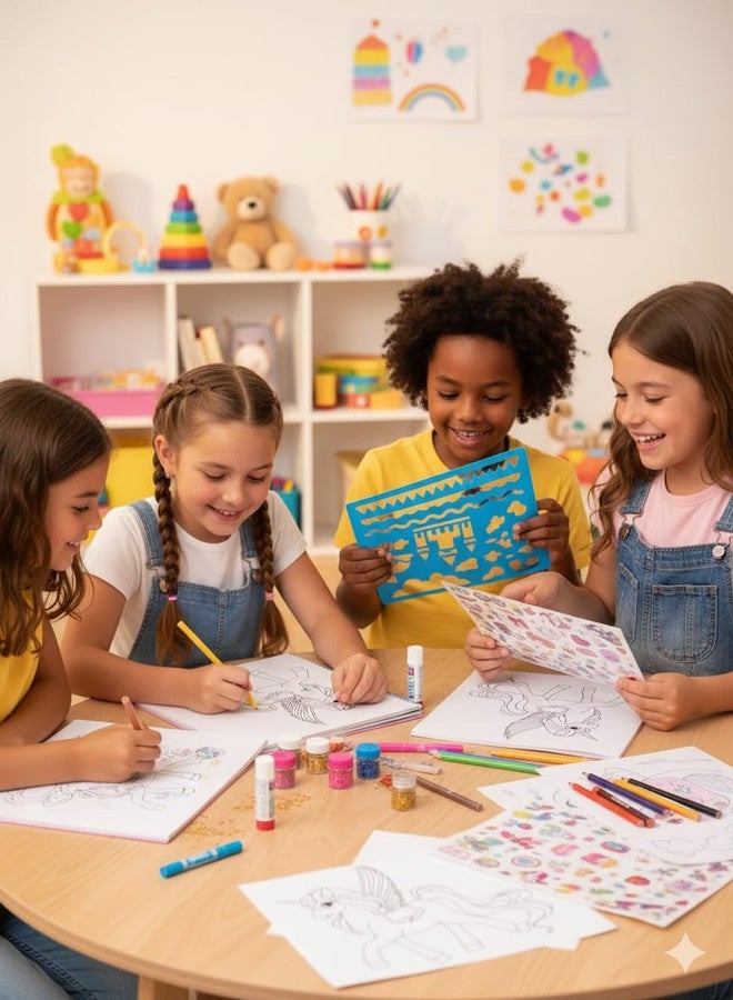 STRIDERS كتاب رسم وحيد القرن من ستريدرز - مجموعة رسم إبداعية للأطفال، مثالية للرسم والتخطيط والتعبير عن الخيال، مما يساعد على تطوير المهارات الفنية والإبداع. - Image 5